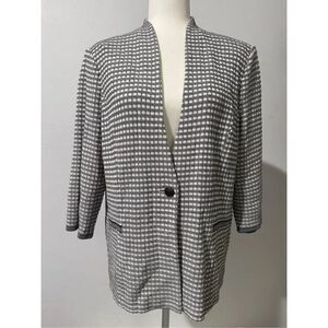 Ming Wang one button front cardigan textured size L